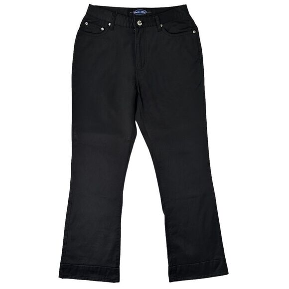 Vintage Anchor Blue Flared Bootcut Pants Size 5 Black Nylon Cotton - Picture 1 of 3